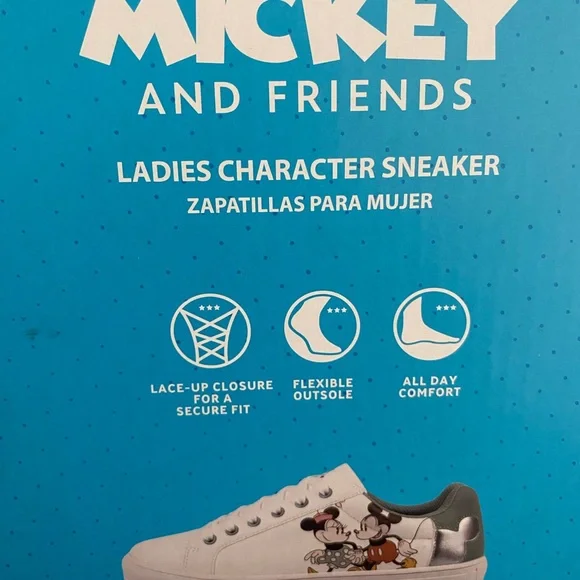 Disney Ladies Mickey and Minnie Court Sneaker NIB size 8 - Picture 7 of 7